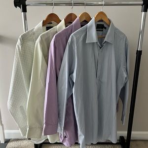 Black Brown 1826 Men’s Long Sleeve Button Down Dress Shirts Size 18-34/35 BUNDLE